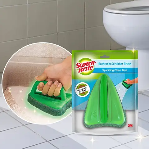 Scotch-Brite Bathroom Tile Scrubber Brush- Cleans Tiles, hard to reach corners, Floors, Tough stain removal